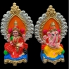 Pair of Goddess Lakshmi and Lord Ganesh Murti for Diwali Pooja, Terracotta Clay Idol, 6 inches