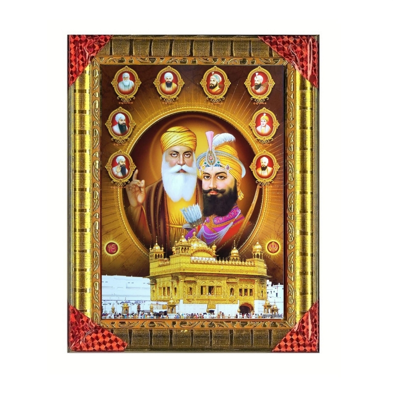 Satvik Wahe Guruji/ Shri Gurunanak Ji Photo Frame for Prayer and Decoration