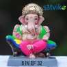 8 inches (EF 32)Satvik Eco Friendly Shadu Clay Ganesha Idol- , Made of Clay Shadu Mati