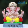 Satvik Eco Friendly Shadu Clay Ganesha Idol- 10 inches (EF 26), Made of Clay Shadu Mati