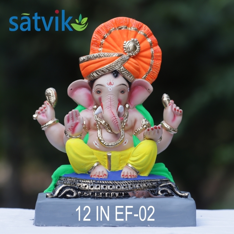 copy of Satvik Eco Friendly Shadu Clay Ganesha Idol- 12 inches (001), Made of Clay Shadu Mati