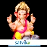 8.5 inches (041)Satvik Eco Friendly Shadu Clay Ganesha Idol- , Made of Clay Shadu Mati