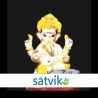 8.5 inches (021)Satvik Eco Painted White Eco Friendly Clay Ganesh Idols-, Made of Clay