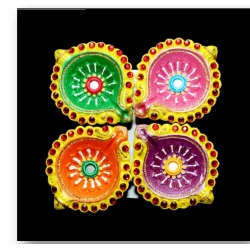 Satvik Colorful Clay Diyas...