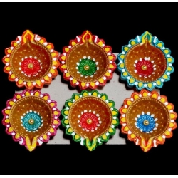 Satvik Colorful Clay Diyas...