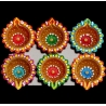 Satvik Colorful Clay Diyas (C14) For Diwali Festival, Multicolor Diwali Diyas For Decoration, Mitti Diya Oil Lamp Clay Diyas