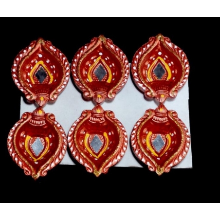 Satvik Colorful Clay Diyas (C14) For Diwali Festival, Multicolor Diwali Diyas For Decoration, Mitti Diya Oil Lamp Clay Diyas