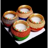 copy of Satvik Colorful Clay Matki Diya (Wax) (C63) For Diwali Festival, Multicolor Diwali Diyas For Decoration, Mitti Diyas