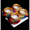 Satvik Colorful Clay Matki Diya (Wax) (C68N) For Diwali Festival, Multicolor Diwali Diyas For Decoration, Mitti Diyas