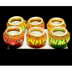 copy of Satvik Colorful Clay Matki Diya (Wax) (C63) For Diwali Festival, Multicolor Diwali Diyas For Decoration, Mitti Diyas