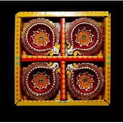 copy of Satvik Colorful Clay Matki Diya (Wax) (C63) For Diwali Festival, Multicolor Diwali Diyas For Decoration, Mitti Diyas