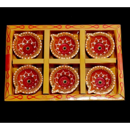 Satvik Colorful 6X1 Diya Gift Box(C-136N) For Diwali Festival, Multicolor Diwali Diyas  Mitti Diyas