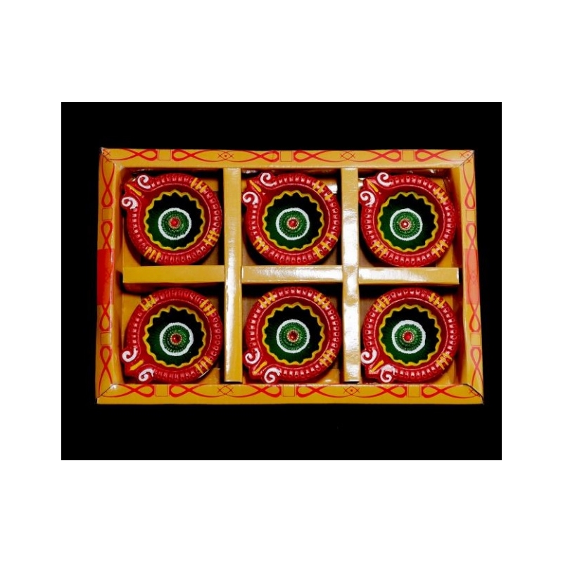 Satvik Colorful 6X1 Diya Gift Box(C-140N) For Diwali Festival, Multicolor Diwali Diyas  Mitti Diyas