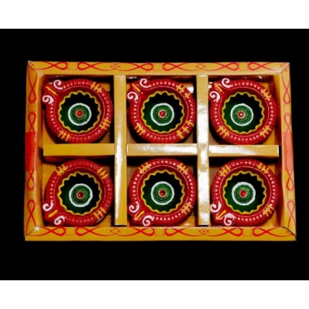 Satvik Colorful 6X1 Diya Gift Box(C-140N) For Diwali Festival, Multicolor Diwali Diyas  Mitti Diyas