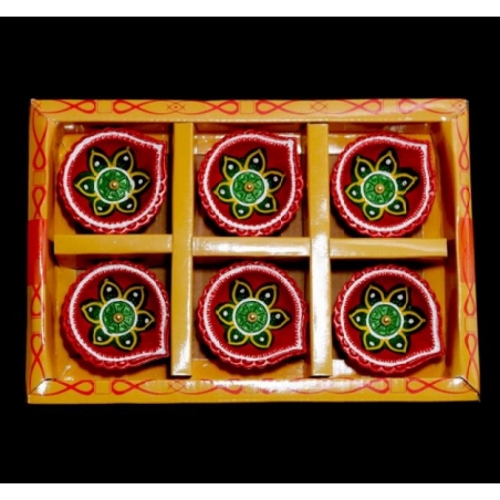 Satvik Colorful 6X1 Diya Gift Box(C-141N) For Diwali Festival, Multicolor Diwali Diyas  Mitti Diyas