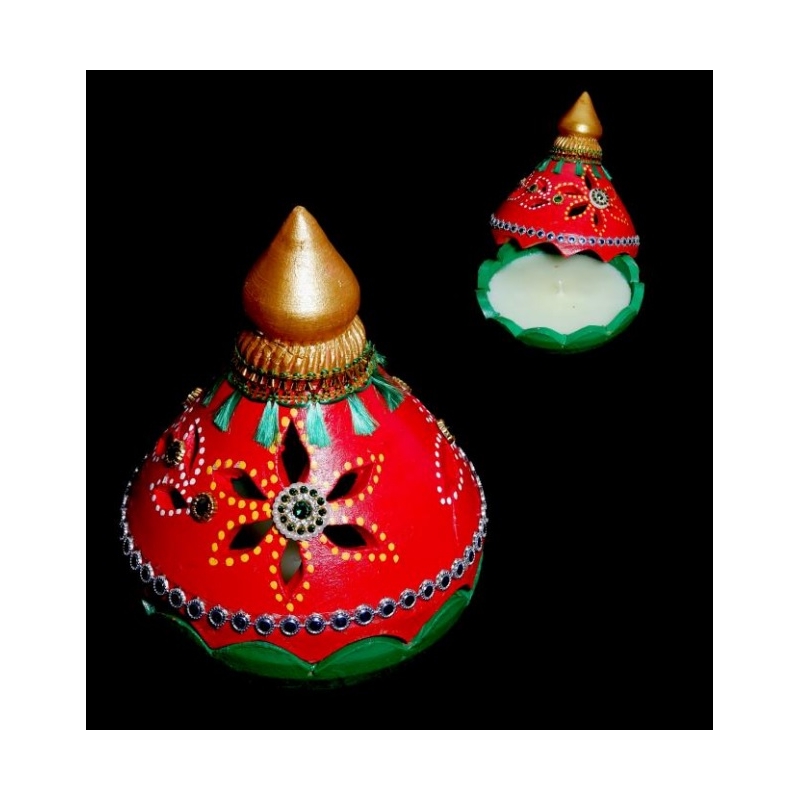 copy of Satvik Colorful Clay Matki Diya (Wax) (C63) For Diwali Festival, Multicolor Diwali Diyas For Decoration, Mitti Diyas