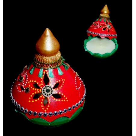 Satvik Colorful Single Big Mandir Diwa Wax(C-208)For Diwali Festival, Multicolor Diwali Diyas  Mitti Diyas