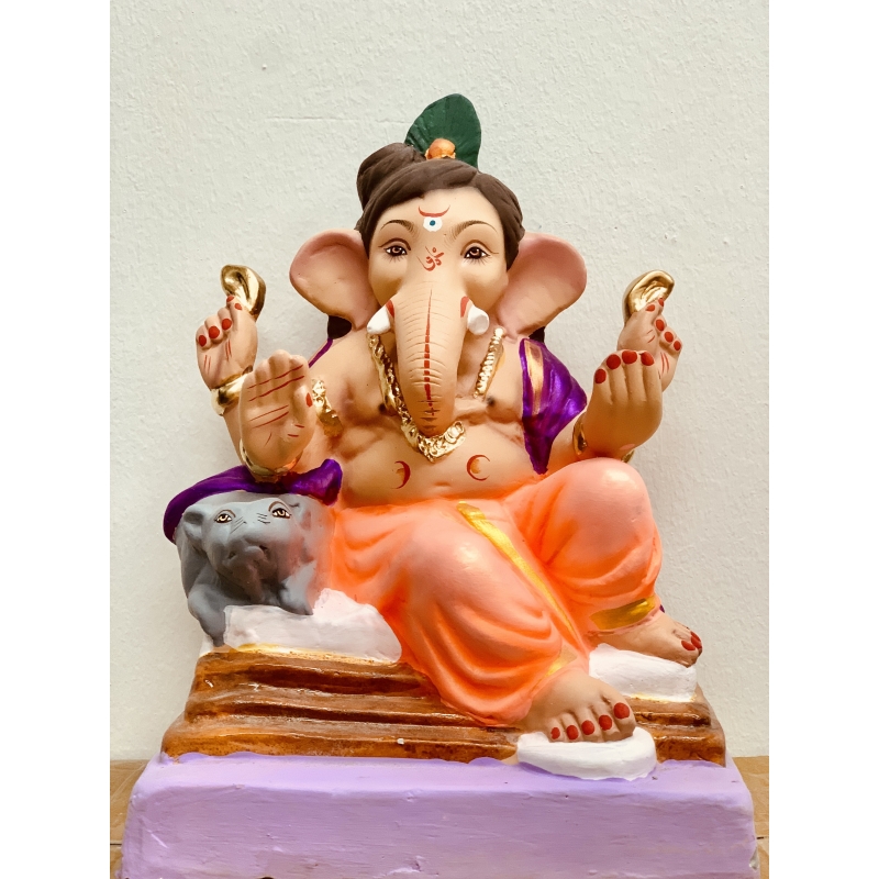 13 inches (PS-10) Satvik Eco Friendly (Paper+ Shadu Maati) Bal Ganesh Idol