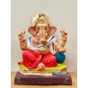 Satvik Eco Painted White Eco Friendly Clay Ganesh Idols- 12 inches (004), Made of Clay