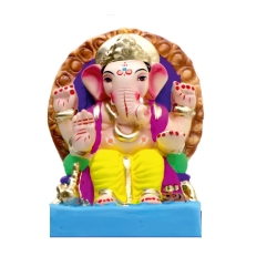Satvik Eco Friendly Shadu Clay Ganesha Idol- 6 inches (EF24), lal bagh cha raja  Made of Clay Shadu Mati