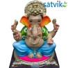 copy of Satvik Eco Painted White Eco Friendly Clay Ganesh Idols- 12 inches (004), Made of Clay