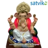 Satvik Eco Painted White Eco Friendly Clay Ganesh Idols- 12 inches (004), Made of Clay