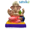 Satvik Eco Painted White Eco Friendly Clay Ganesh Idols- 12 inches (004), Made of Clay