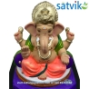 Satvik Eco Painted White Eco Friendly Clay Ganesh Idols- 12 inches (004), Made of Clay