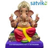 Satvik Eco Painted White Eco Friendly Clay Ganesh Idols- 12 inches (004), Made of Clay