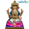 Satvik Eco Painted White Eco Friendly Clay Ganesh Idols- 12 inches (004), Made of Clay