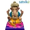 copy of Satvik Eco Painted White Eco Friendly Clay Ganesh Idols- 12 inches (004), Made of Clay