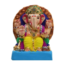 copy of Satvik Eco Friendly Shadu Clay Ganesha Idol- 6 inches (043), Made of Clay Shadu Mati