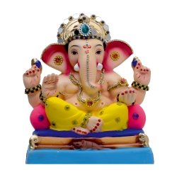 Satvik Eco Friendly Shadu Clay Ganesha Idol- 10 inches (029), Made of Clay Shadu Mati