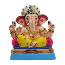 Satvik Eco Friendly Shadu Clay Ganesha Idol- 10 inches (029), Made of Clay Shadu Mati