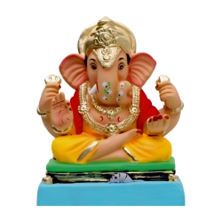 Satvik Eco Friendly Shadu Clay Ganesha Idol- 12 inches (001), Made of Clay Shadu Mati