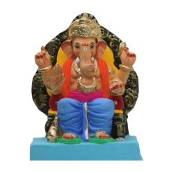 Satvik Eco Friendly Shadu Clay Ganesha Idol- 12 inches (001), Made of Clay Shadu Mati