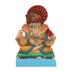 Satvik Eco Friendly Shadu Clay Ganesha Idol- 12 inches (001), Made of Clay Shadu Mati