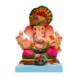 Satvik Eco Friendly Shadu Clay Ganesha Idol- 12 inches (001), Made of Clay Shadu Mati