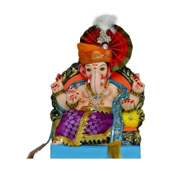 Satvik Eco Friendly Shadu Clay Ganesha Idol- 12 inches (001), Made of Clay Shadu Mati