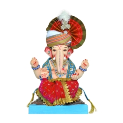 Satvik Eco Friendly Shadu Clay Ganesha Idol- 12 inches (001), Made of Clay Shadu Mati