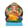 Satvik Eco Painted White Eco Friendly Clay Ganesh Idols- 12 inches (004), Made of Clay