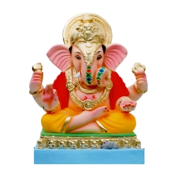 copy of Satvik Eco Painted White Eco Friendly Clay Ganesh Idols- 12 inches (004), Made of Clay