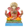 Satvik Eco Painted White Eco Friendly Clay Ganesh Idols- 12 inches (004), Made of Clay