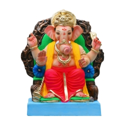 copy of Satvik Eco Painted White Eco Friendly Clay Ganesh Idols- 12 inches (004), Made of Clay