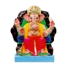 Satvik Eco Painted White Eco Friendly Clay Ganesh Idols- 12 inches (004), Made of Clay