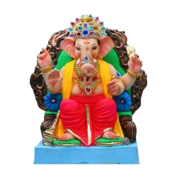 copy of Satvik Eco Painted White Eco Friendly Clay Ganesh Idols- 12 inches (004), Made of Clay