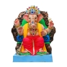 Satvik Eco Painted White Eco Friendly Clay Ganesh Idols- 12 inches (004), Made of Clay