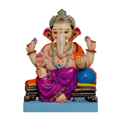Satvik Eco Friendly Shadu Clay Ganesha Idol- 21 inches (020), Made of Clay Shadu Mati