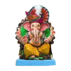 Satvik Eco Friendly Shadu Clay Ganesha Idol- 21 inches (020), Made of Clay Shadu Mati