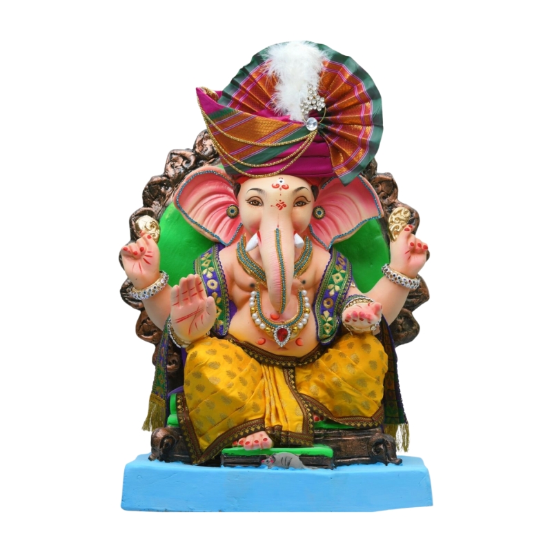 Satvik Eco Friendly Shadu Clay Ganesha Idol- 21 inches (020), Made of Clay Shadu Mati Satvik Eco Friendly Shadu Clay Ganesha Idol- 21 inches (020), Made of Clay Shadu Mati